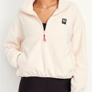 Old Navy Women's Off-White Quarter-Zip Sweatshirt